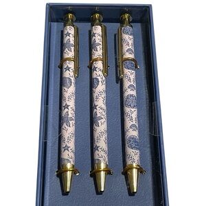 Papyrus Set of three click pens with seashell design.  NIB.